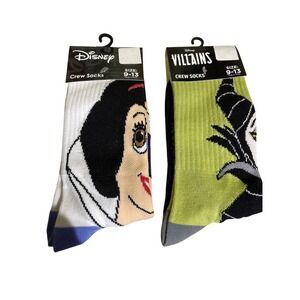 Disney Villains Snow White Maleficent Crew Socks Size‎ 9-13